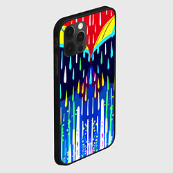 Чехол для iPhone 12 Pro Max Два зонтика под дождём - нейросеть, цвет: 3D-черный — фото 2