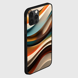 Чехол для iPhone 12 Pro Max Волнистая объёмная текстура - нейросеть, цвет: 3D-черный — фото 2