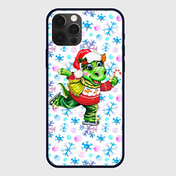 Чехол для iPhone 12 Pro Max Дракон и снежинки, цвет: 3D-черный