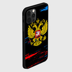 Чехол для iPhone 12 Pro Max Герб РФ краски, цвет: 3D-черный — фото 2