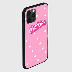 Чехол для iPhone 12 Pro Max Барби - белый горошек на розовом, цвет: 3D-черный — фото 2