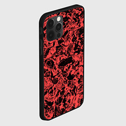 Чехол для iPhone 12 Pro Max Каменная текстура коралловый, цвет: 3D-черный — фото 2