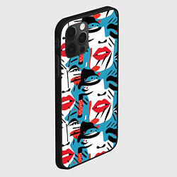 Чехол для iPhone 12 Pro Max Губы и глаза, цвет: 3D-черный — фото 2