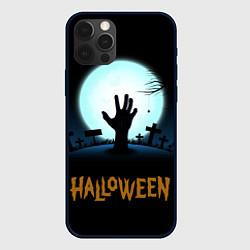 Чехол для iPhone 12 Pro Max Кладбище на хэллоуин, цвет: 3D-черный