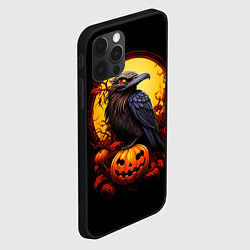 Чехол для iPhone 12 Pro Max Halloween - ворон и тыква, цвет: 3D-черный — фото 2