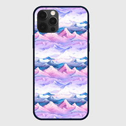 Чехол iPhone 12 Pro Max Розовые горы паттерн