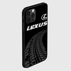 Чехол для iPhone 12 Pro Max Lexus speed на темном фоне со следами шин: символ, цвет: 3D-черный — фото 2