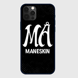 Чехол для iPhone 12 Pro Max Maneskin glitch на темном фоне, цвет: 3D-черный