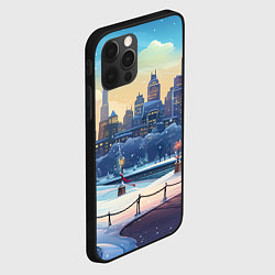 Чехол для iPhone 12 Pro Max Зимний большой город, цвет: 3D-черный — фото 2