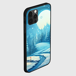 Чехол для iPhone 12 Pro Max Новогодний пейзаж природа, цвет: 3D-черный — фото 2