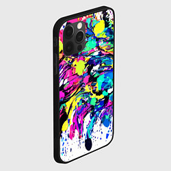 Чехол для iPhone 12 Pro Max Смелые мазки краски, цвет: 3D-черный — фото 2