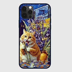 Чехол для iPhone 12 Pro Max Толстый рыжий кот Ван Гога, цвет: 3D-черный