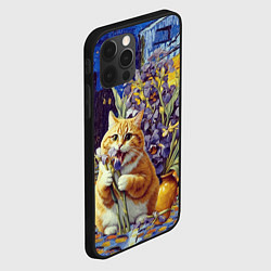 Чехол для iPhone 12 Pro Max Толстый рыжий кот Ван Гога, цвет: 3D-черный — фото 2
