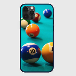 Чехол для iPhone 12 Pro Max Бильярдные шары, цвет: 3D-черный