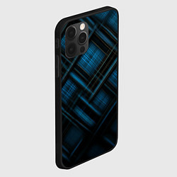 Чехол для iPhone 12 Pro Max Тёмно-синяя шотландская клетка, цвет: 3D-черный — фото 2