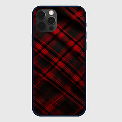Чехол для iPhone 12 Pro Max Тёмно-красная шотландская клетка, цвет: 3D-черный