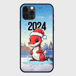 Чехол для iPhone 12 Pro Max Новогодний дракон 2024, цвет: 3D-черный