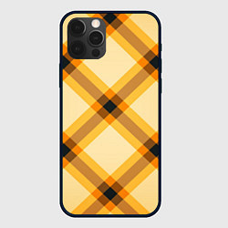 Чехол для iPhone 12 Pro Max Желтая шотландская клетка, цвет: 3D-черный