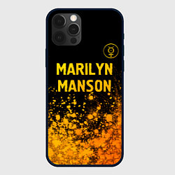 Чехол для iPhone 12 Pro Max Marilyn Manson - gold gradient посередине, цвет: 3D-черный