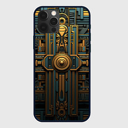 Чехол для iPhone 12 Pro Max Симметрический узор в египетском стиле, цвет: 3D-черный