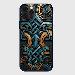 Чехол для iPhone 12 Pro Max Асимметричный узор в скандинавском стиле, цвет: 3D-черный