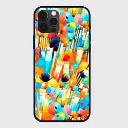 Чехол для iPhone 12 Pro Max Кисти художника, цвет: 3D-черный