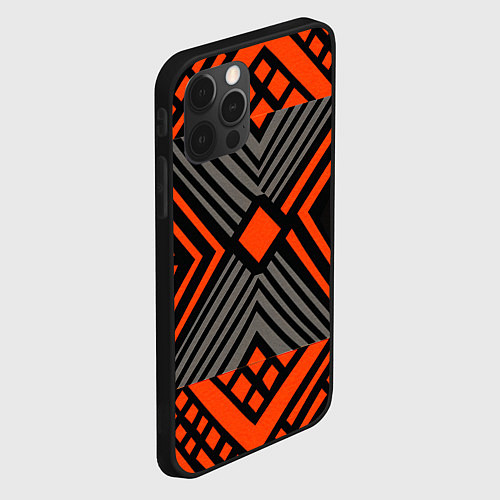 Чехол iPhone 12 Pro Max Узор в этническом стиле племени масаев / 3D-Черный – фото 2