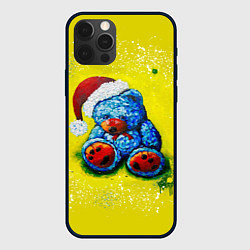 Чехол для iPhone 12 Pro Max Плюшевый синий Санта, цвет: 3D-черный