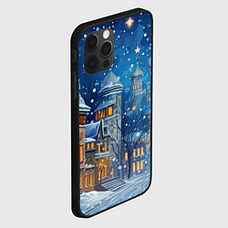 Чехол для iPhone 12 Pro Max Новогоднее настроение город, цвет: 3D-черный — фото 2