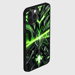 Чехол для iPhone 12 Pro Max Зелёный кибер рыцарь, цвет: 3D-черный — фото 2