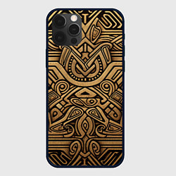 Чехол для iPhone 12 Pro Max Орнамент в стиле викингов, цвет: 3D-черный