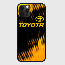 Чехол для iPhone 12 Pro Max Toyota - gold gradient посередине, цвет: 3D-черный