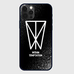 Чехол iPhone 12 Pro Max Within Temptation glitch на темном фоне