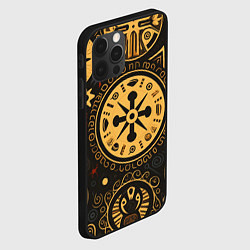 Чехол для iPhone 12 Pro Max Узор в славянском стиле на тёмном фоне, цвет: 3D-черный — фото 2