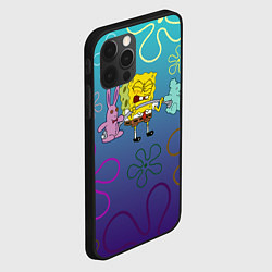 Чехол для iPhone 12 Pro Max Spongebob workout, цвет: 3D-черный — фото 2