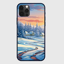 Чехол iPhone 12 Pro Max Новогодний пейзаж зимний