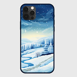 Чехол для iPhone 12 Pro Max Новогодняя опушка, цвет: 3D-черный