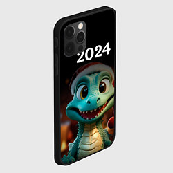 Чехол для iPhone 12 Pro Max Дракон символ года 2024, цвет: 3D-черный — фото 2