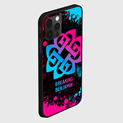 Чехол для iPhone 12 Pro Max Breaking Benjamin - neon gradient, цвет: 3D-черный — фото 2