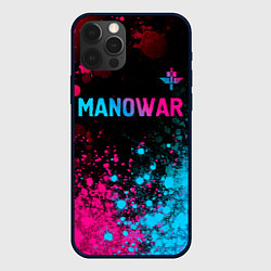 Чехол для iPhone 12 Pro Max Manowar - neon gradient посередине, цвет: 3D-черный