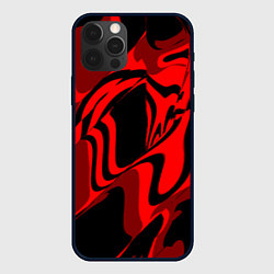 Чехол для iPhone 12 Pro Max Черно-красное предупреждение, цвет: 3D-черный