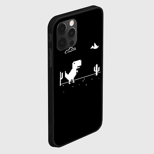 Чехол iPhone 12 Pro Max Динозавр гугл хром Dino / 3D-Черный – фото 2