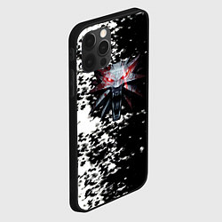 Чехол для iPhone 12 Pro Max Ведьмак чернобелые краски, цвет: 3D-черный — фото 2