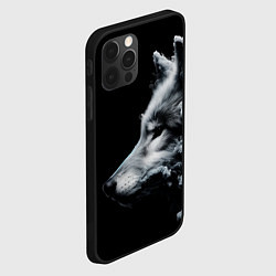 Чехол для iPhone 12 Pro Max Дымный волк, цвет: 3D-черный — фото 2