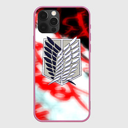 Чехол для iPhone 12 Pro Max Кровь титанов Attack on Titan, цвет: 3D-малиновый