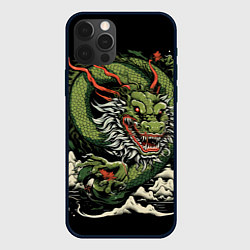 Чехол для iPhone 12 Pro Max Символ года зеленый дракон, цвет: 3D-черный