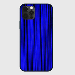 Чехол для iPhone 12 Pro Max Абстрактные полосы ультрамарин, цвет: 3D-черный