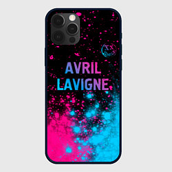 Чехол для iPhone 12 Pro Max Avril Lavigne - neon gradient посередине, цвет: 3D-черный