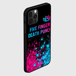 Чехол для iPhone 12 Pro Max Five Finger Death Punch - neon gradient посередине, цвет: 3D-черный — фото 2