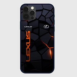 Чехол для iPhone 12 Pro Max Lexus - плиты с эффектом свечения, цвет: 3D-черный